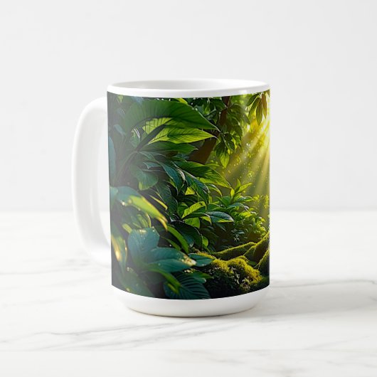 Sunlit Dschungel Kaffeetasse (Vorderseite Links)