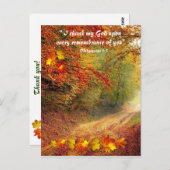 Sunlit Fall Pathway Christlich Vielen Dank Postkarte (Vorne/Hinten)
