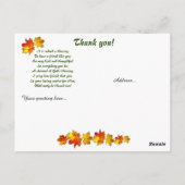 Sunlit Fall Pathway Christlich Vielen Dank Postkarte (Rückseite)