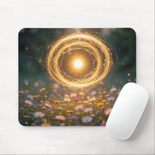 Sunlit Floral Vortex Mousepad