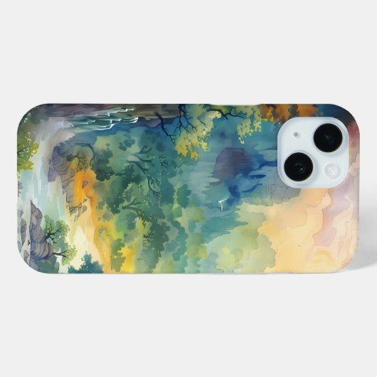 Sunlit Forest Valley Phone Case (Rückseite (Horizontal))