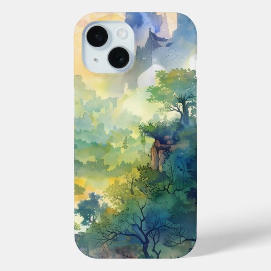 Sunlit Forest Valley Phone Case (Rückseite)