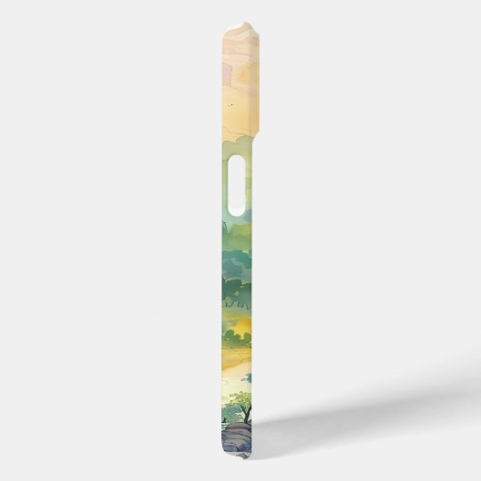 Sunlit Forest Valley Phone Case (Rückseite / Rechts)