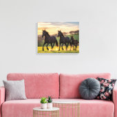 Sunlit Gallop – Majestic Horses Running Wall Art Leinwanddruck (Insitu (Wohnzimmer))