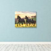 Sunlit Gallop – Majestic Horses Running Wall Art Leinwanddruck (Insitu (Holzboden))