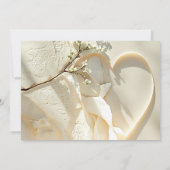 Sunlit Garden Branch Heart on Warm Cotton Wedding Einladung (Rückseite)