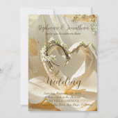 Sunlit Garden Heart on Warm Cotton Rag Wedding Einladung (Vorderseite)