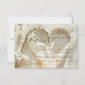 Sunlit Garden Heart on Warm Ivory Cotton RSVP Karte (Vorderseite)