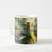 Sunlit Garden Pathway Gate Scene Kaffeetasse (Vorderseite Links)