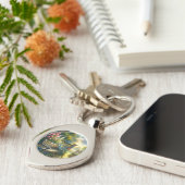 Sunlit Garden Pathway Gate Scene Schlüsselanhänger (Seite)