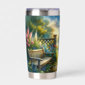 Sunlit Garden Pathway Gate Scene Thermobecher (Vorderseite)