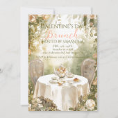 Sunlit Garden Tea Galentine Brunch Soft Florals Einladung (Vorderseite)