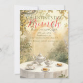 Sunlit Garden Tea Galentine Brunch Soft Florals Einladung (Vorderseite)