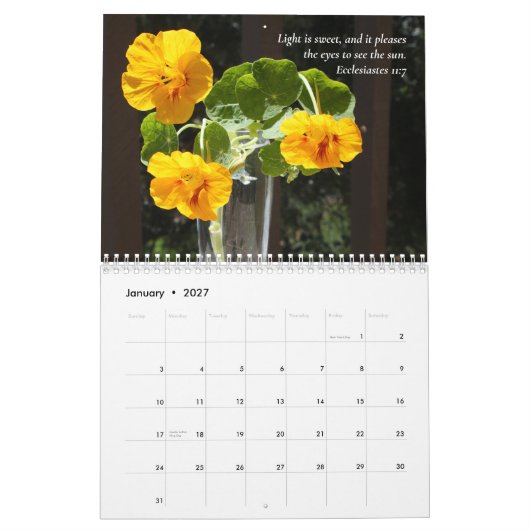 Sunlit Gardens & Scripts Kalender (Jan 2027)