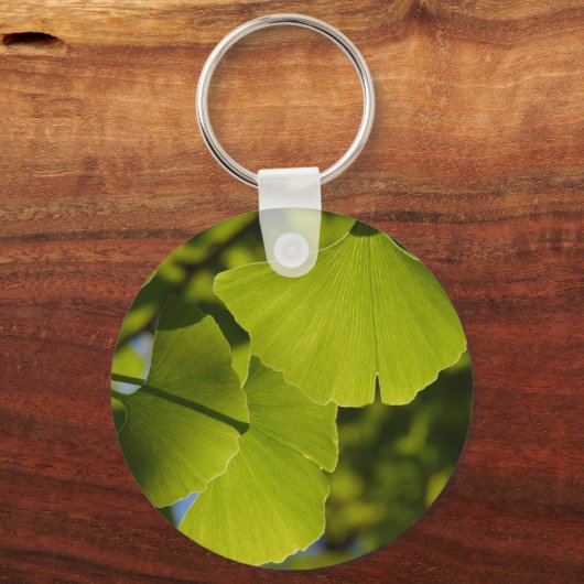 Sunlit Ginkgo Blätter Schlüsselanhänger (Vorderseite)