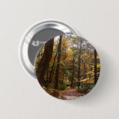 Sunlit Herbstweg im Laurel Hill Staat Park Button (Vorne & Hinten)