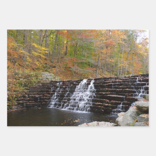 Sunlit Herbstweg im Laurel Hill Staat Park Geschenkpapier Set (Vorderseite 3)