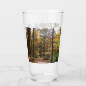 Sunlit Herbstweg im Laurel Hill Staat Park Glas (Rückseite)