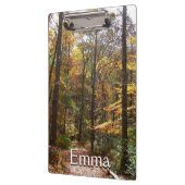 Sunlit Herbstweg im Laurel Hill Staat Park Klemmbrett (Links)