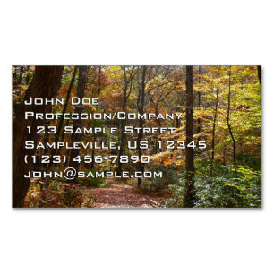 Sunlit Herbstweg im Laurel Hill Staat Park Magnetische Visitenkarte