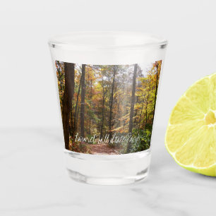 Sunlit Herbstweg im Laurel Hill Staat Park Schnapsglas