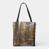 Sunlit Herbstweg im Laurel Hill Staat Park Tasche (Rückseite)
