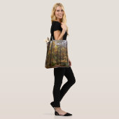 Sunlit Herbstweg im Laurel Hill Staat Park Tasche (Am Model)