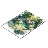 Sunlit Jungle Rock Pool Nature Escape Art Notebook Notizblock (Linke Seite)