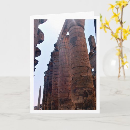 Sunlit Karnak Temple Columns, Luxor, Ägypten Karte (Gelbe Blume)