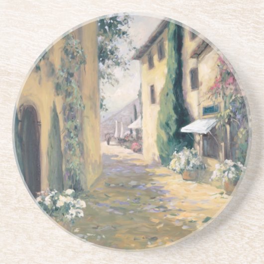 Sunlit Landhaus I Sandstein Untersetzer (Vorne)