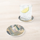 Sunlit Landhaus I Sandstein Untersetzer (Seite)