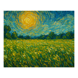 Sunlit Meadow in Van Gogh's Dream Poster