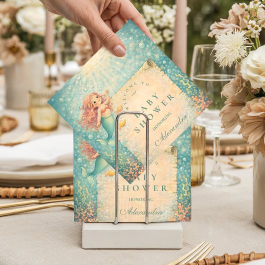 Sunlit Mermaid Reef Baby Shower Serviette