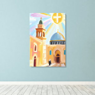 Sunlit Middle Eastern Church Art Collection Kunst, Leinwanddruck