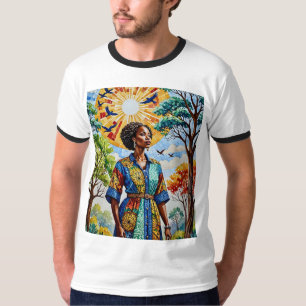 Sunlit Mosaik Queen Fall Art T - Shirt
