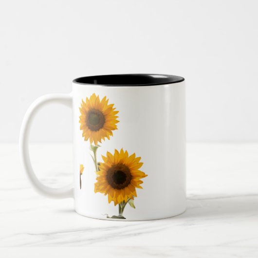 Sunlit Optimismus - Sonnenblumen Sketch Tasse (Links)