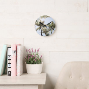 Sunlit Palm Jungle #1 #tropic #wall #art Runde Wanduhr