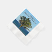 Sunlit Palm Outlook | Family Name & Trip Year Serviette (Ecke)