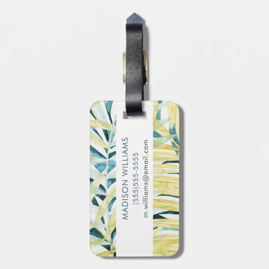 Sunlit Palmen - Palme-Blätter Gepäckanhänger (Rückseite vertikal)