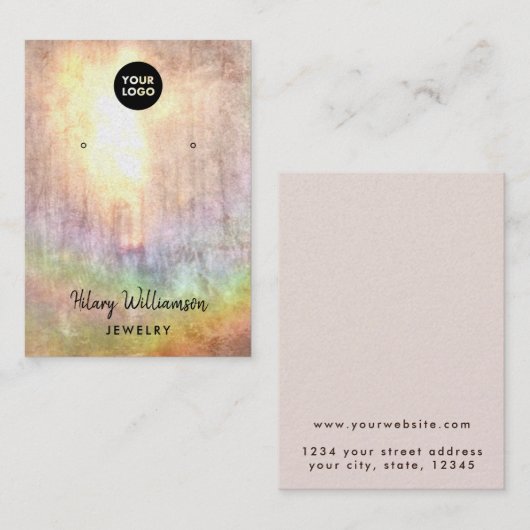 Sunlit Pastell Rainbow Grunge Earring Display Visitenkarte (Vorne/Hinten)