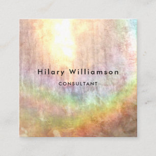 Sunlit Pastell Rainbow Grunge Quadratische Visitenkarte