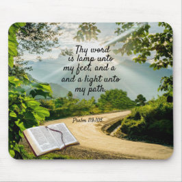 Sunlit Pathway and Bible Mousepad