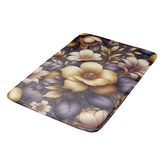 Sunlit Petals und Lila Haze Badematte (Schrägansicht)