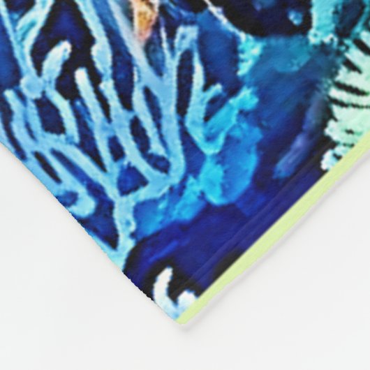 Sunlit Reef Life Glow Kunst Fleecedecke (Ecke)