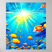 Sunlit Reef Life Glow Kunst Poster (Vorne)
