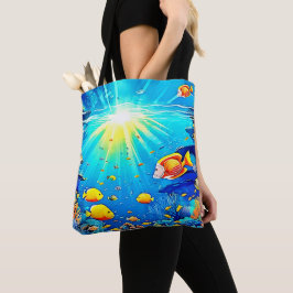 Sunlit Reef Life Glow Kunst Tasche