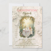 Sunlit Rococo Garden Arch Galentine Brunch Florals Einladung (Vorderseite)