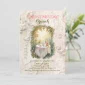 Sunlit Rococo Garden Arch Galentine Brunch Florals Einladung (Stehend Vorderseite)