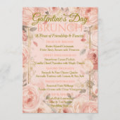 Sunlit Rococo Garden Galentine Brunch Florals Tea Einladung (Vorderseite)