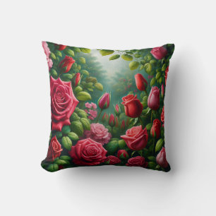 "Sunlit Rose Garden: Taubenküss Blooms" Kissen